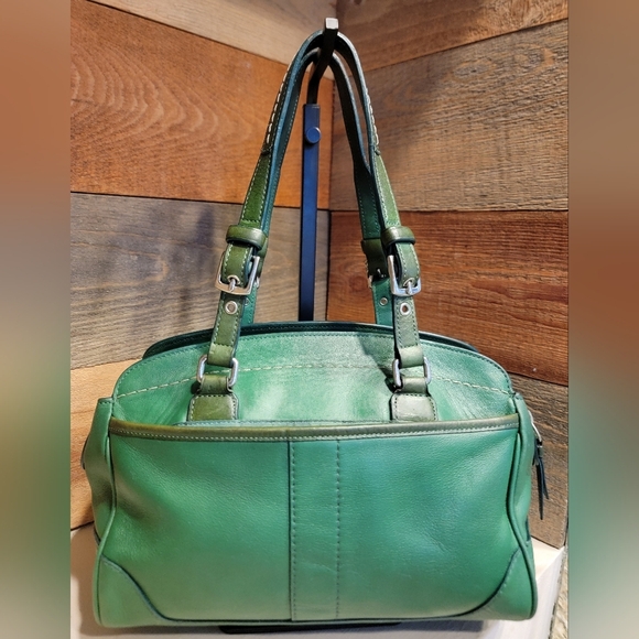 Coach Vintage 2004 Hampton Satchel In Kelly Green Leather - Picture 5 of 16